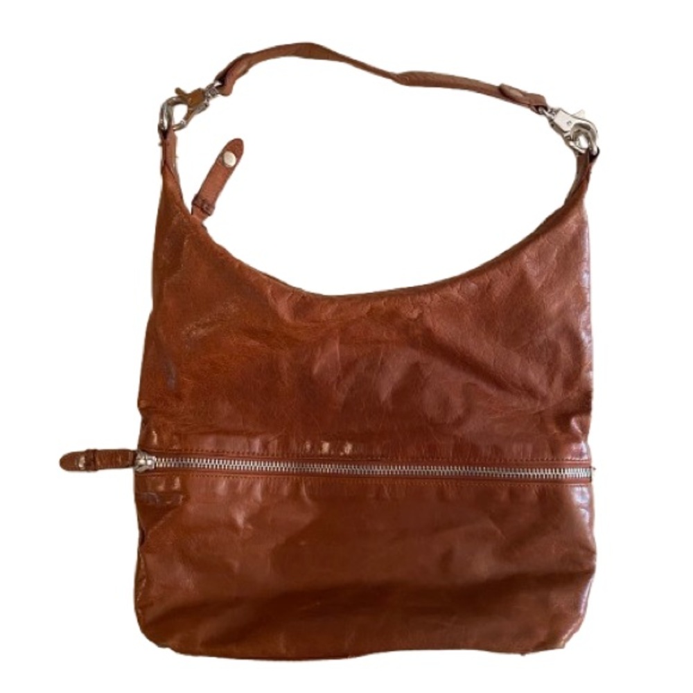 HOBO Women's Leather Shoulder Bag in Original Vintage Hide Caramel Footed Boho